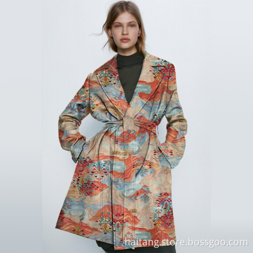 Fashionable Shirt Textile Digital Printing Fabric Retro Soft
